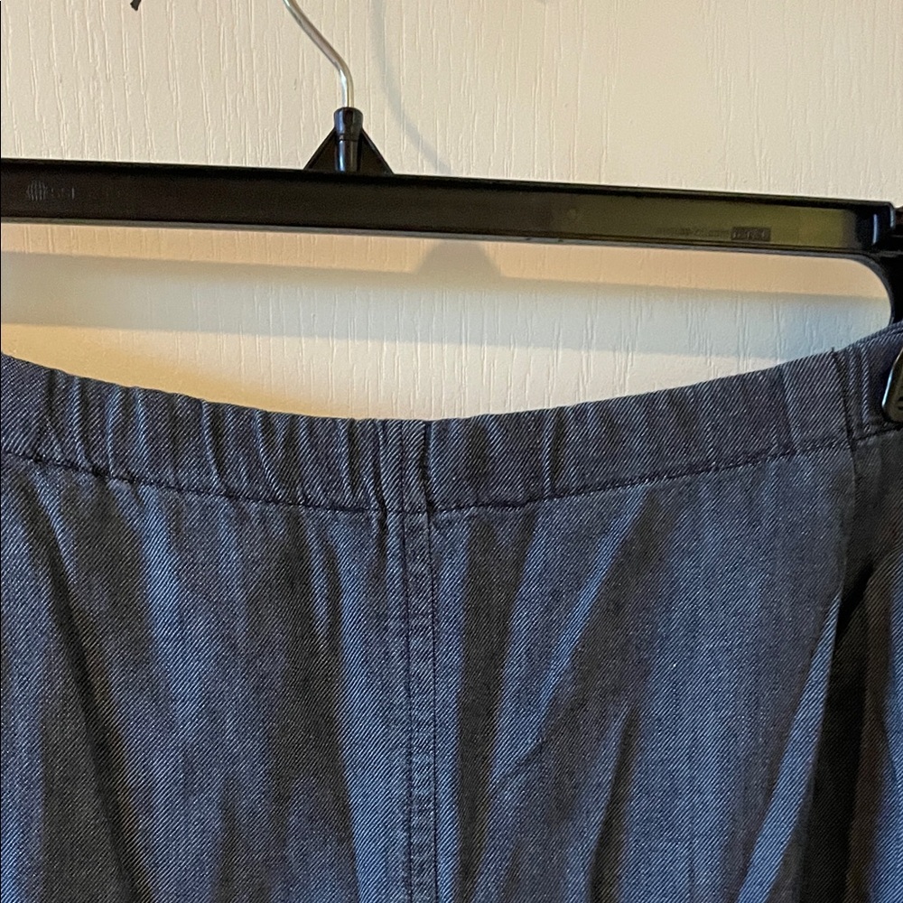 Eileen Fisher Navy A-Line Denim Button Skirt - Picture 3 of 3